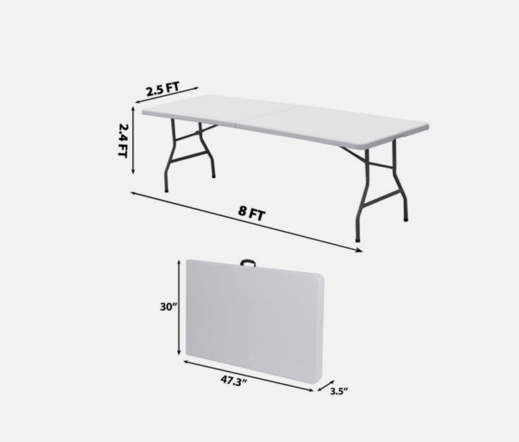 8’ Rectangle Folding Table