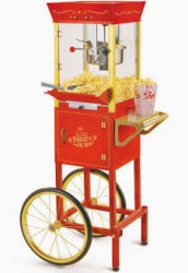 Vintage Popcorn Movie Theater Style  w/ Professional Cart 8oz